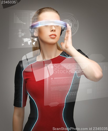 Image of woman with futuristic glasses