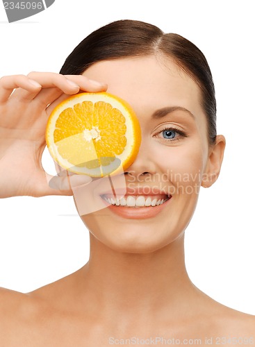 Image of woman with orange slice