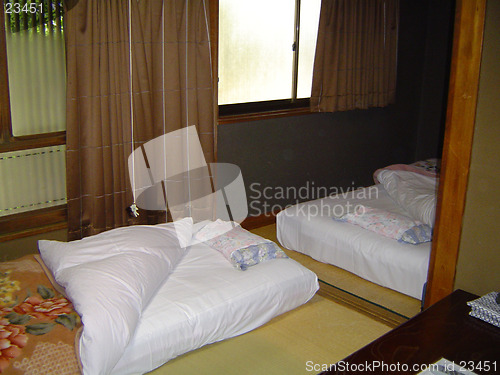 Image of Beds in a Traditional Japenese Guest House