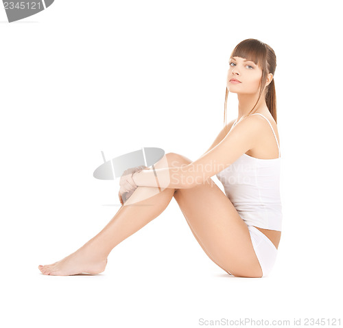 Image of beautiful woman in cotton underwear
