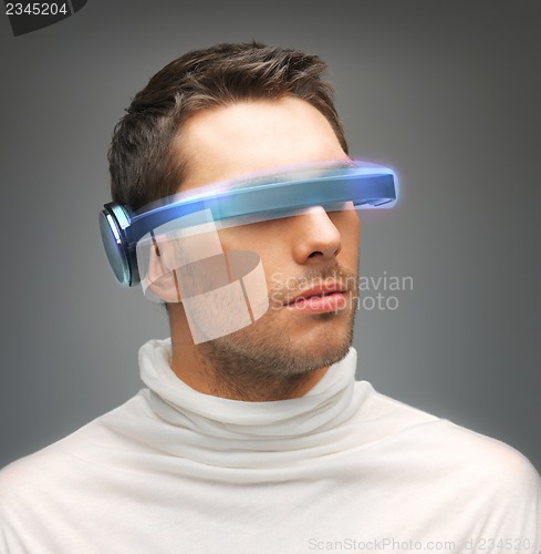 Image of man with futuristic glasses