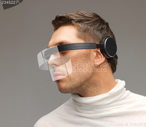 Image of man with futuristic glasses