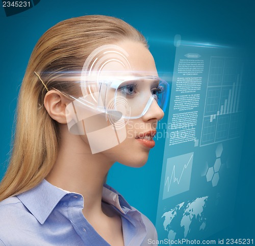 Image of woman with futuristic glasses