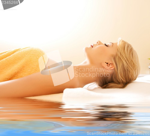 Image of beautiful woman in spa salon