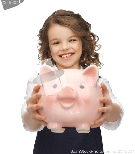 Image of girl with piggy bank