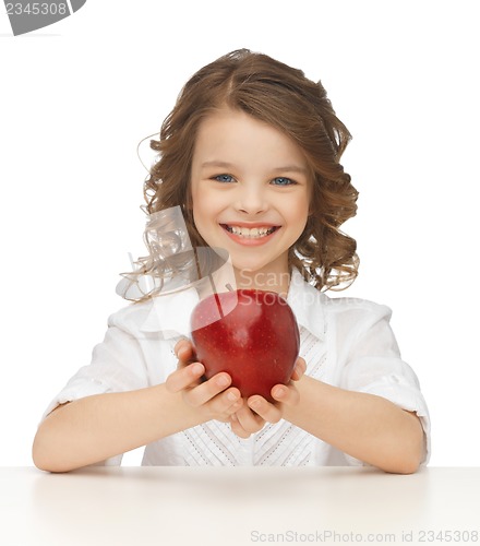 Image of girl with red apple