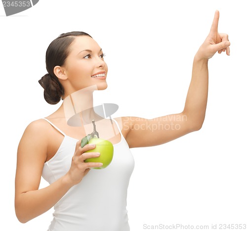 Image of woman with green apple