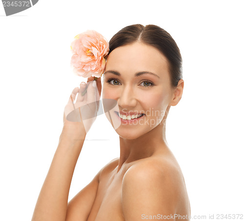 Image of smiling woman with flowers