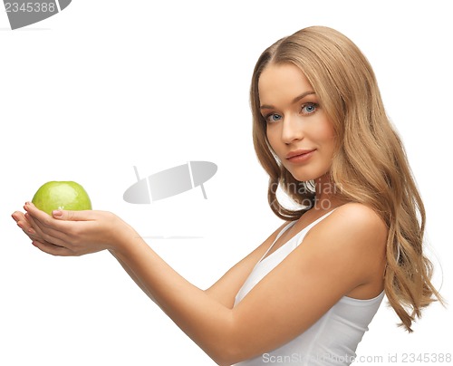 Image of woman with green apple