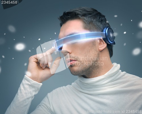 Image of man with futuristic glasses