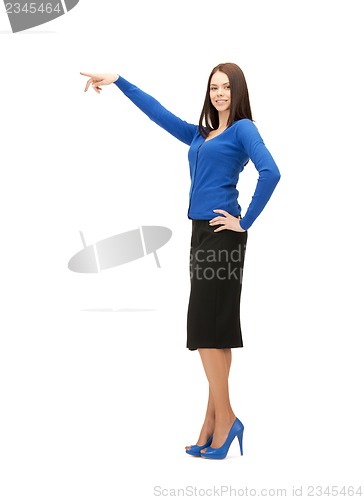 Image of businesswoman pointing her finger