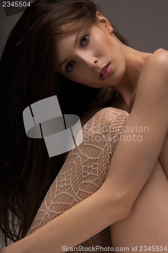 Image of beautiful woman with long hair