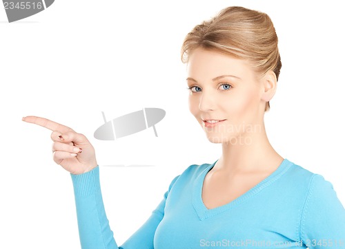 Image of businesswoman pointing her finger