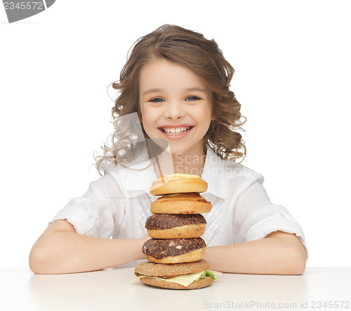 Image of little girl with junk food