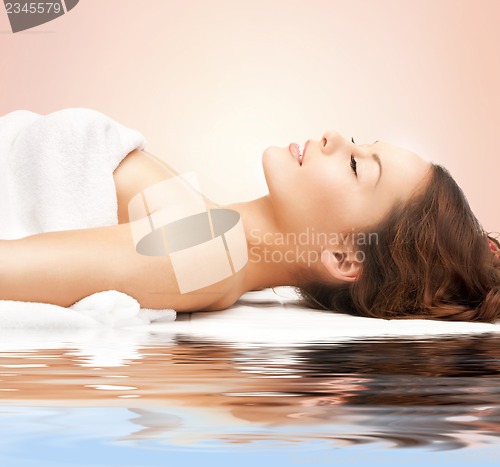 Image of beautiful woman in spa salon