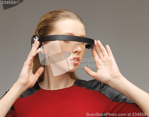 Image of woman with futuristic glasses