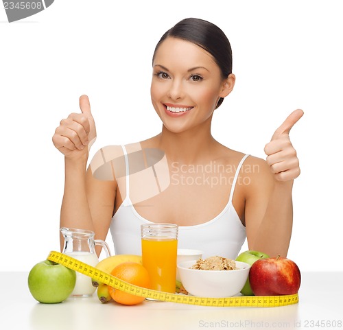 Image of woman with healthy food