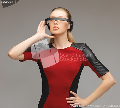 Image of woman with futuristic glasses