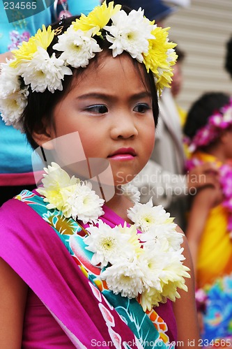 Image of Thai girl in traditional dress during in a parade, Phuket, Thail