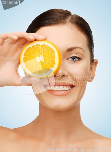 Image of woman with orange slice