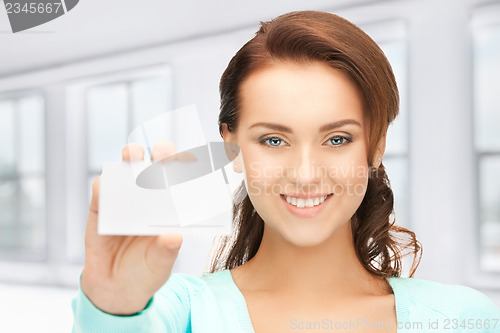 Image of woman with business card