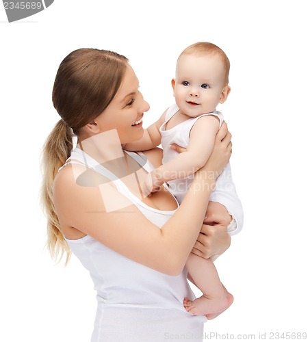 Image of happy mother with adorable baby