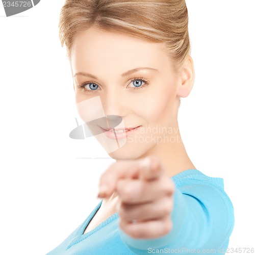 Image of businesswoman pointing her finger