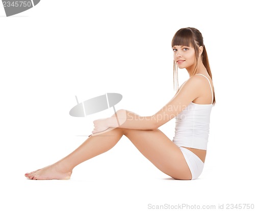 Image of beautiful woman in cotton underwear
