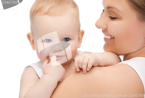 Image of happy mother with adorable baby