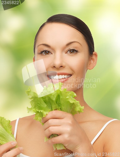 Image of woman with lettuce