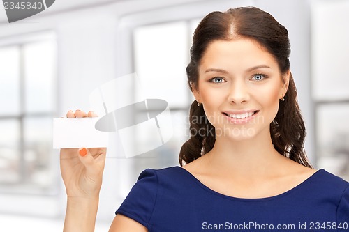 Image of woman with business card