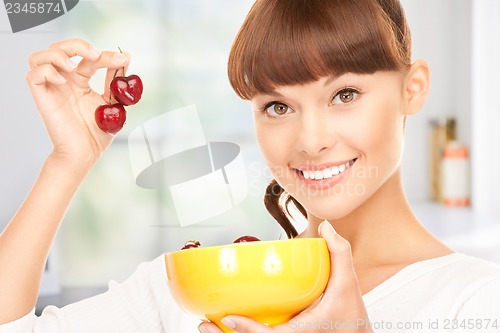 Image of woman with cherries