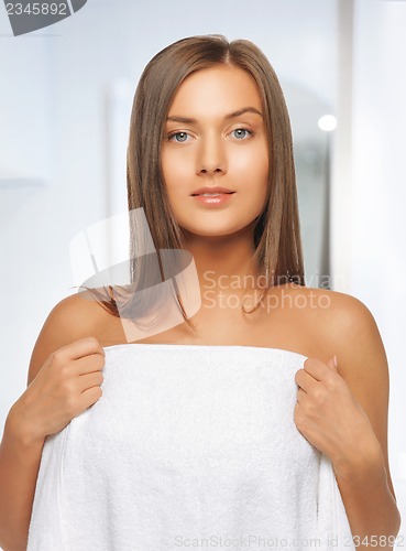 Image of beautiful woman in towel