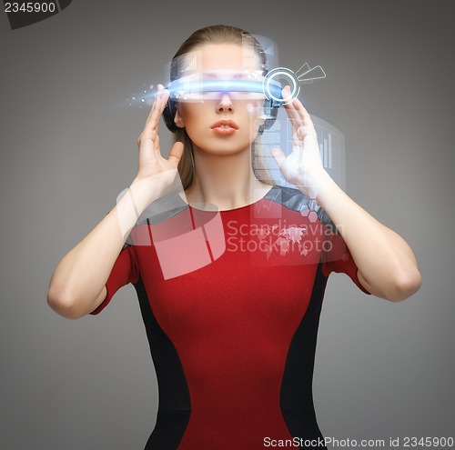 Image of woman with futuristic glasses