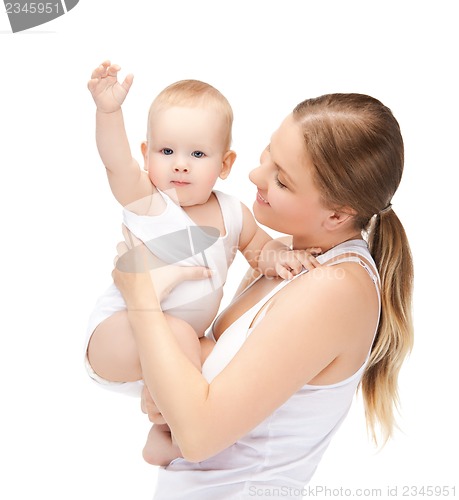 Image of happy mother with adorable baby