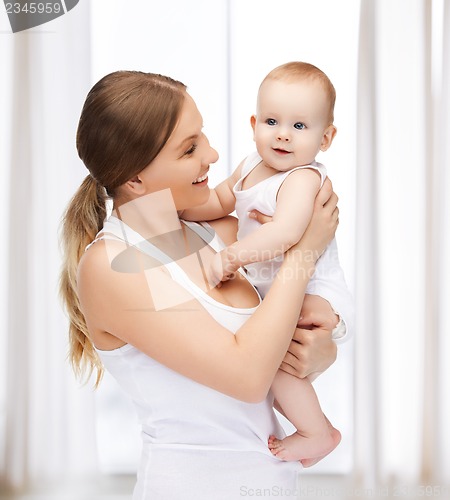 Image of happy mother with adorable baby