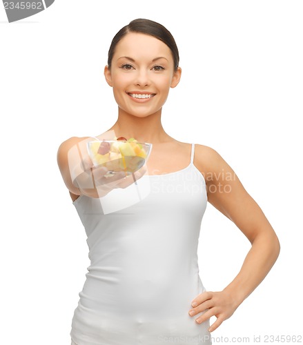 Image of woman with fruit coctail