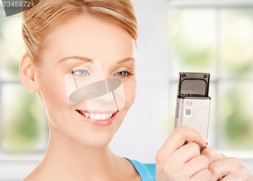 Image of woman with cell phone