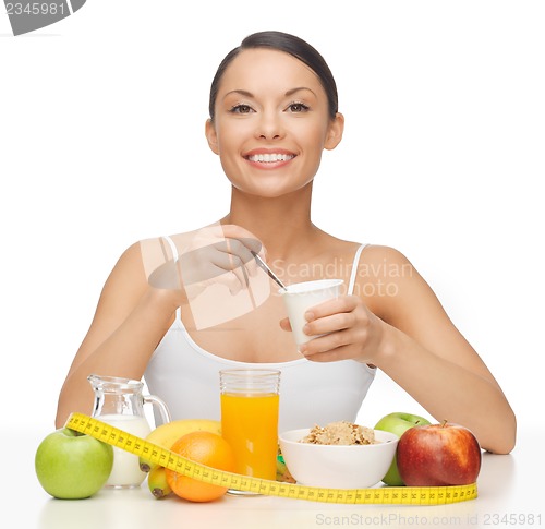 Image of woman with yogurt