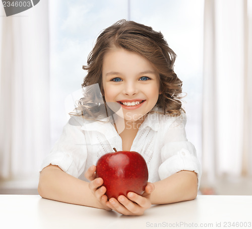 Image of girl with red apple