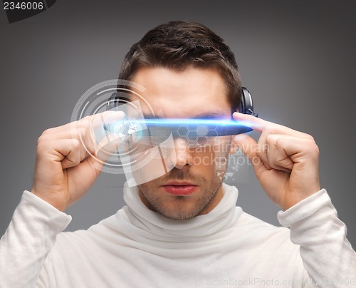 Image of man with futuristic glasses