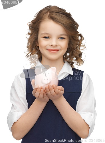 Image of girl with piggy bank