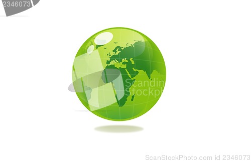 Image of illustration of green sphere globe