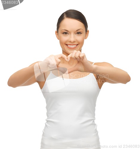 Image of woman in blank t-shirt