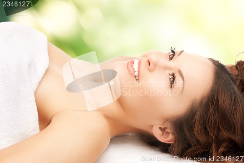 Image of beautiful woman in spa salon