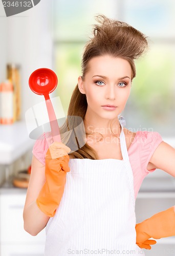 Image of housewife with red ladle