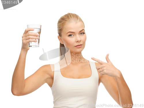 Image of woman with glass of water
