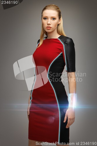 Image of beautiful futuristic woman