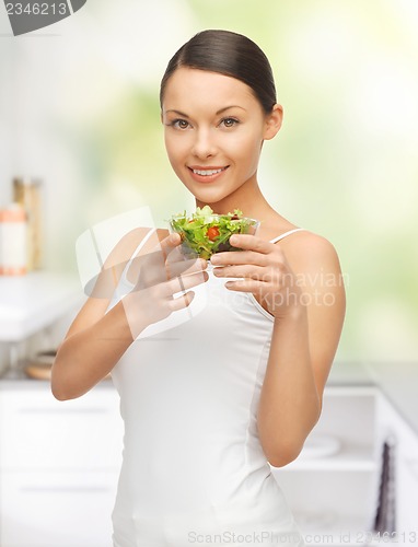 Image of woman with salad