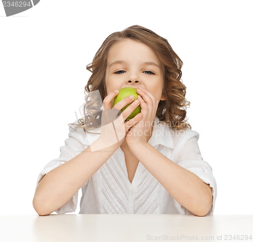 Image of girl with green apple